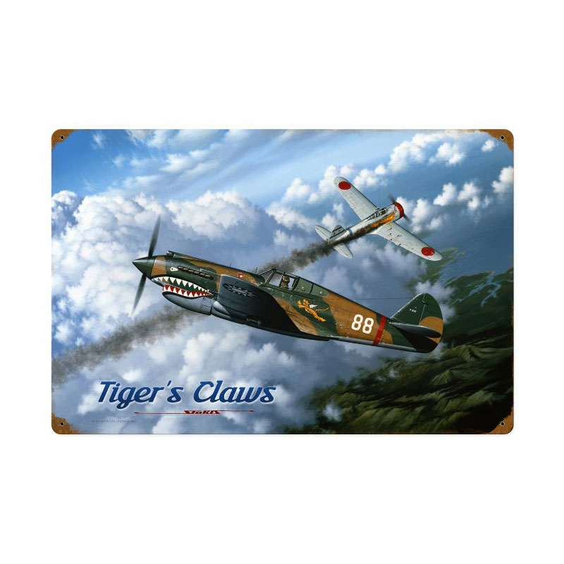 Tigers Claw, Aviation, Vintage Metal Sign, 24 X 16 Inches