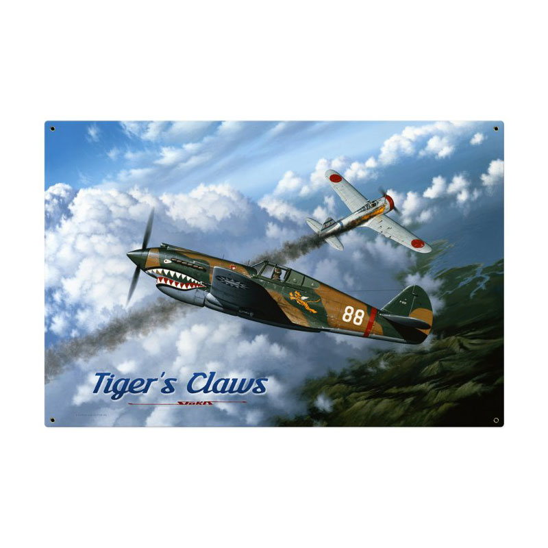 Tigers Claw, Aviation, Metal Sign, 36 X 24 Inches
