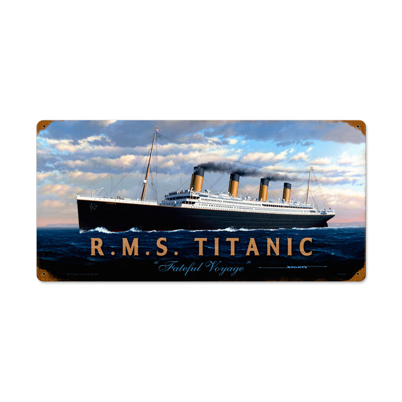 RMS Titanic, Allied Military, Vintage Metal Sign, 24 X 14 Inches