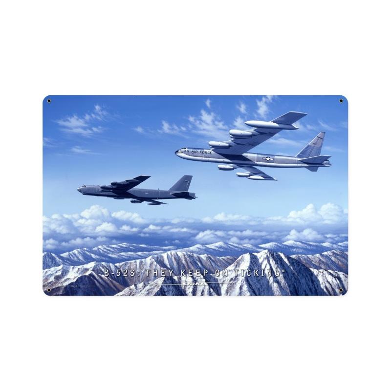 B52 Keep Ticking, Aviation, Vintage Metal Sign, 12 X 18 Inches