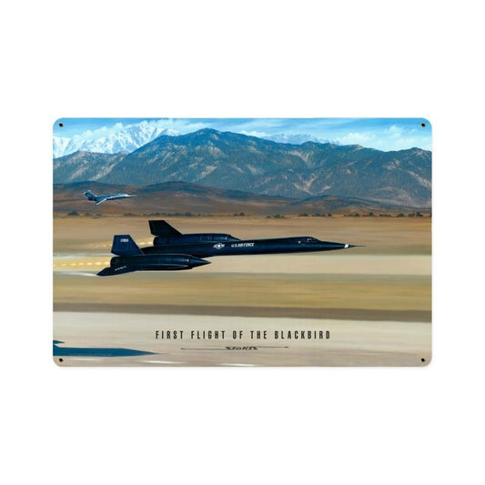 Flight of the Blackbird, Aviation, Vintage Metal Sign, 12 X 18 Inches