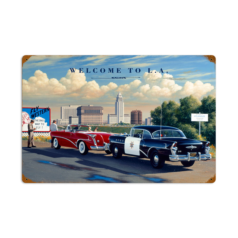 Welcome to LA, Automotive, Vintage Metal Sign, 24 X 16 Inches
