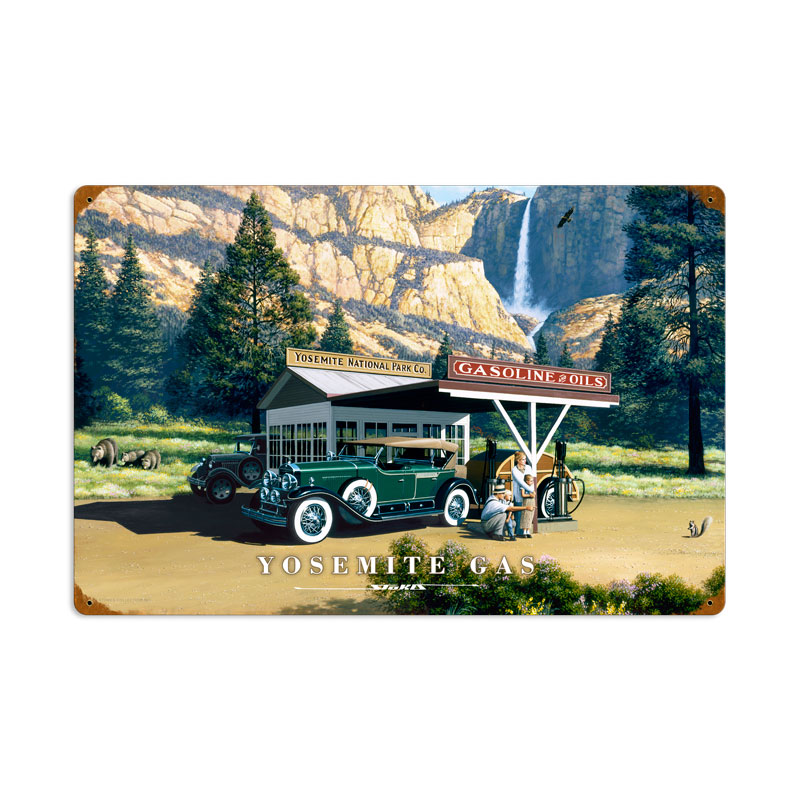 Yosemite Gas, Automotive, Vintage Metal Sign, 24 X 16 Inches