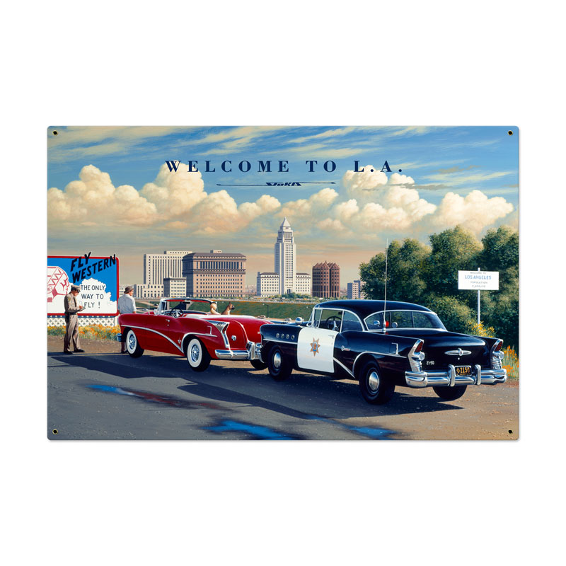 Welcome to LA, Automotive, Metal Sign, 36 X 24 Inches