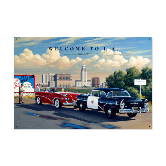 Welcome to LA, Automotive, Metal Sign, 36 X 24 Inches