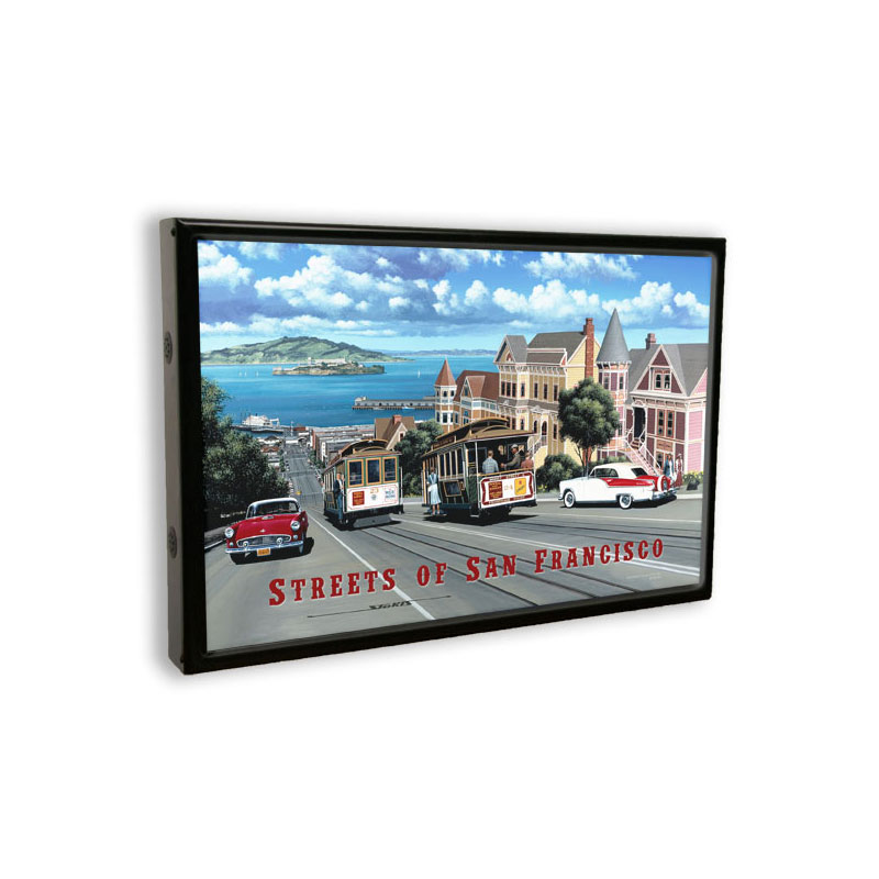 San Francisco Streets, Automotive, Light Box, 24 X 16 Inches