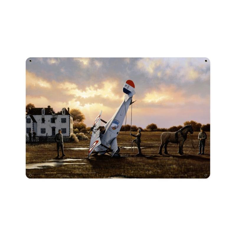 Stuck In The Mud, Aviation, Vintage Metal Sign, 18 X 12 Inches