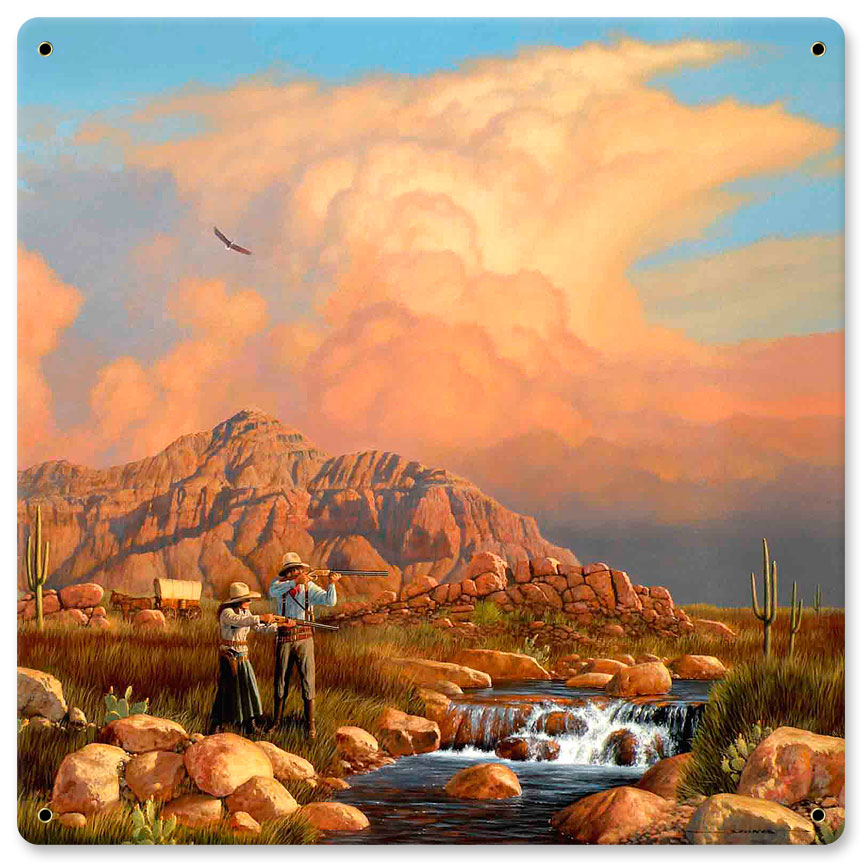 ARIZONA HUNTING, Licensed Products/Stan Stokes, SATIN METAL SIGN, 12 X 12 Inches
