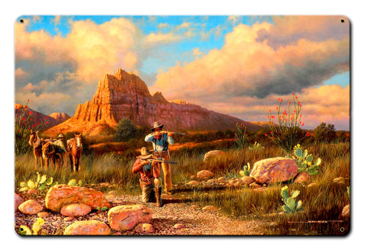 THE HUNTING PARTY, Licensed Products/Stan Stokes, SATIN METAL SIGN, 18 X 12 Inches