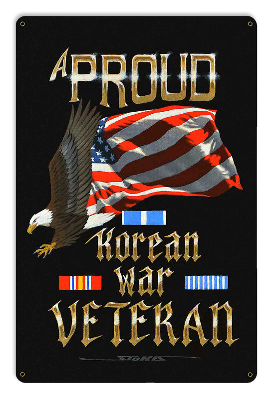 KOREAN WAR, Licensed Products/Stan Stokes, SATIN METAL SIGN, 18 X 12 Inches