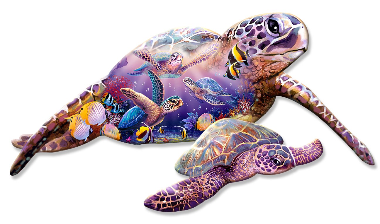 Two Turtle'S, Featured Artists/Shell, PLASMA , 18 X 10 Inches