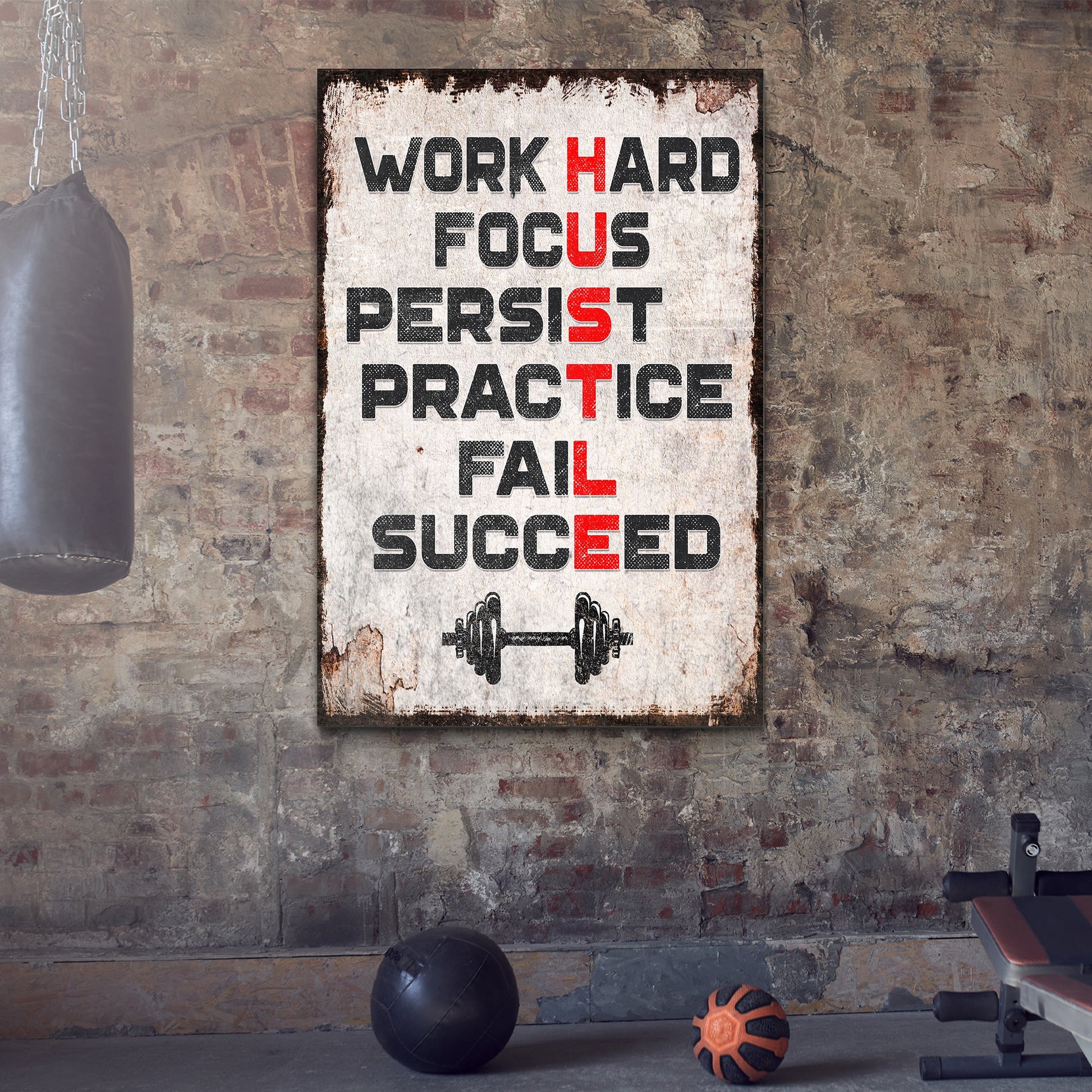 HUSTLE Motivational Portrait Sign II