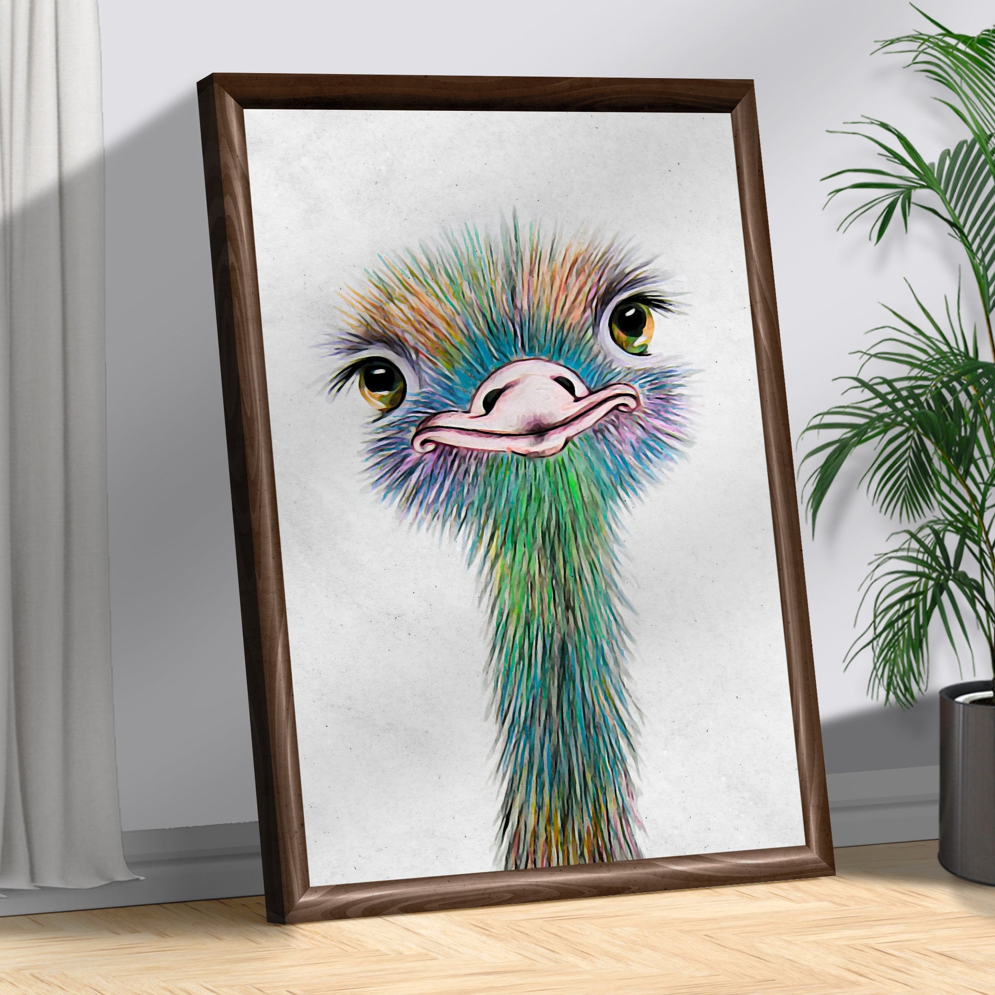Watercolor Ostrich Canvas Wall Art II