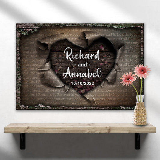 Unwrapped Heart Wedding Vows Sign