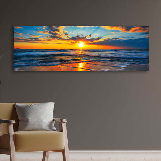 Sunrise On Atlantic Ocean Canvas Wall Art II