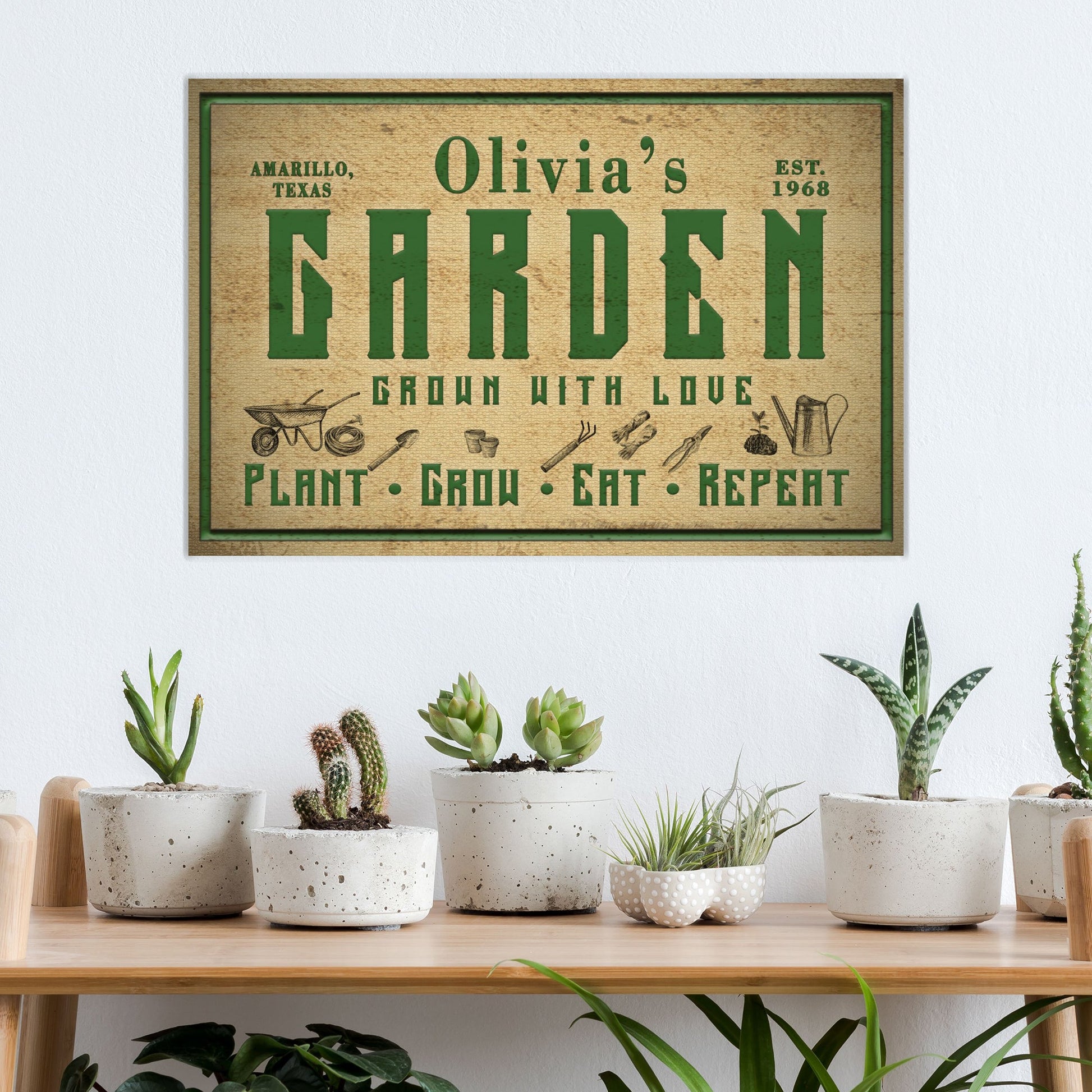 Plant, Grow, Eat, Repeat Garden Sign