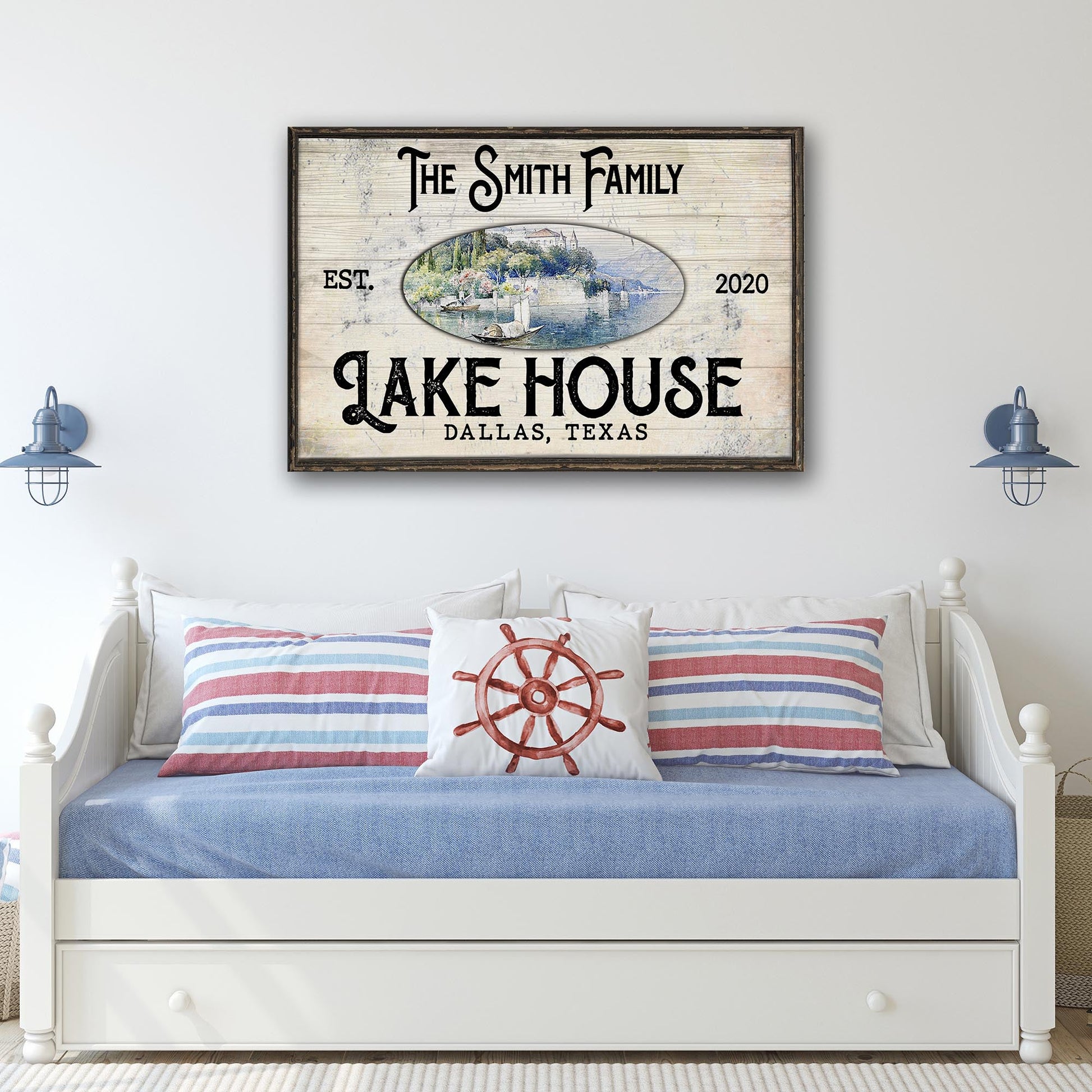 Family Lake House View Sign