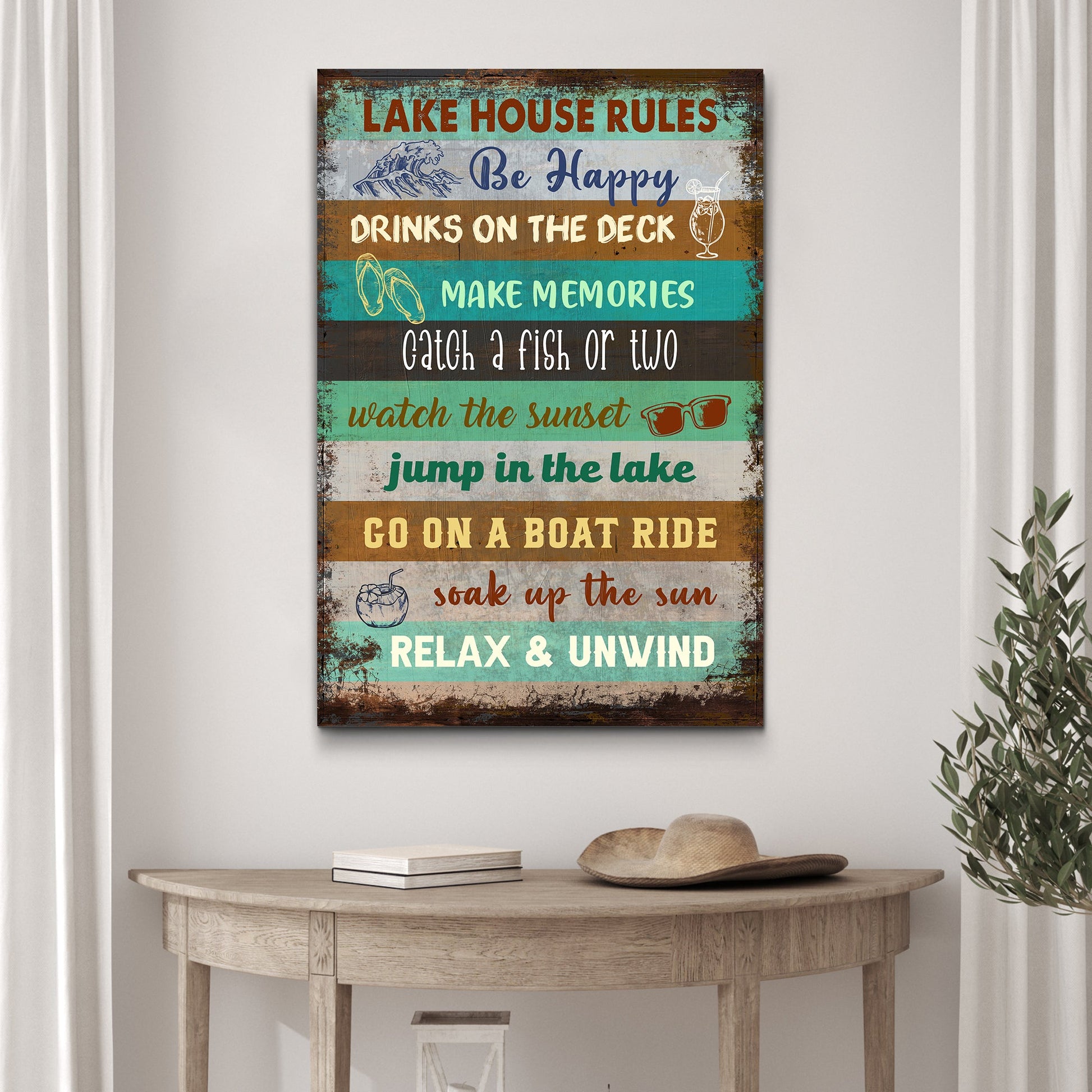 Lake House Rules Sign III
