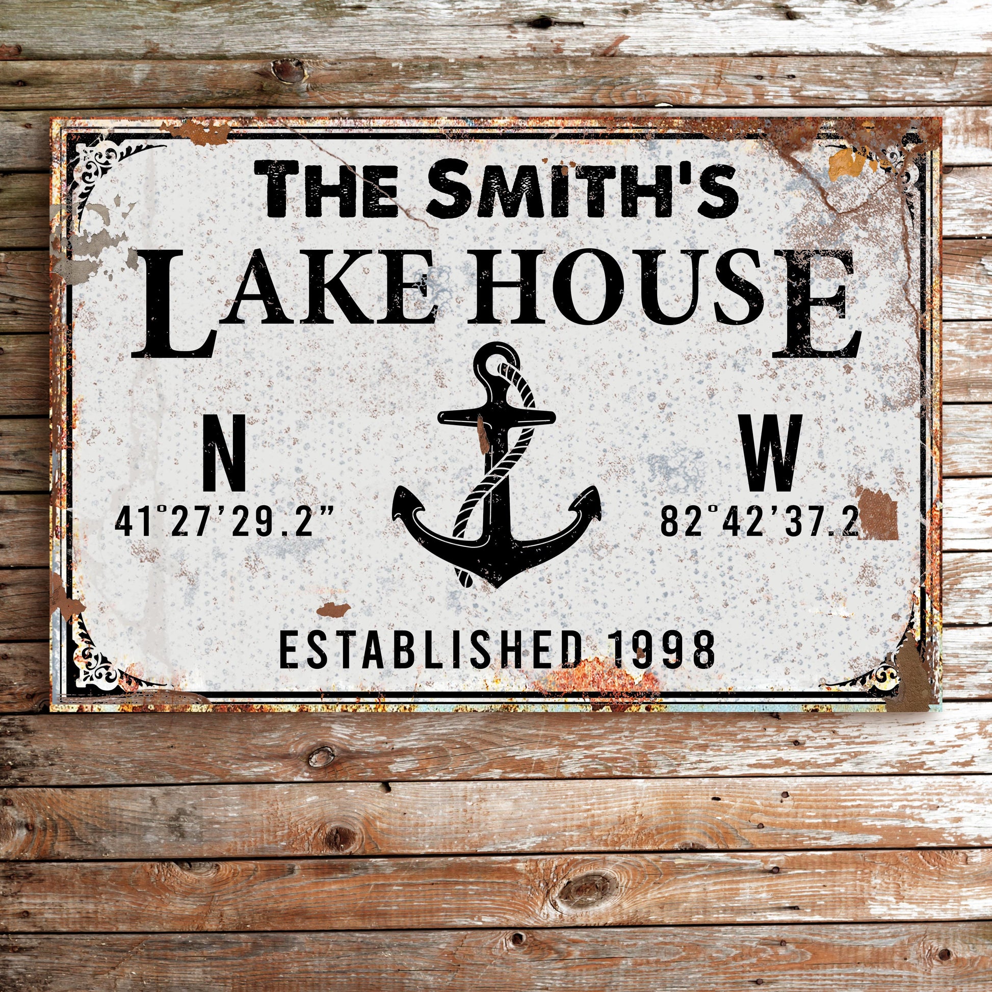 Family Lake House Anchor Sign