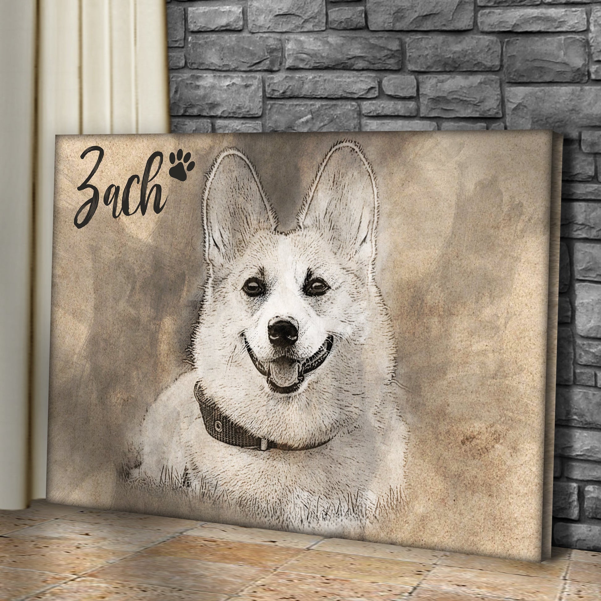 Pet Portrait Pencil Drawing Sign
