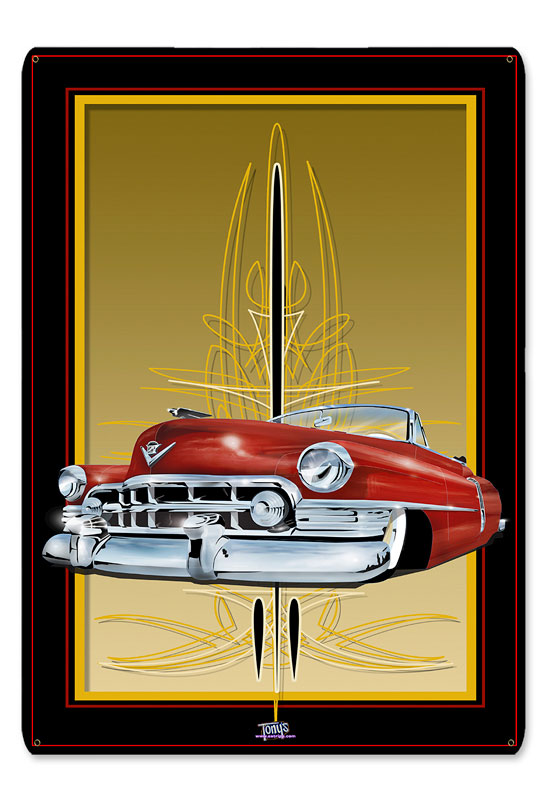 50 Cadi Red, Featured Artists/Tony's Pinstriping, Satin, 12 X 18 Inches