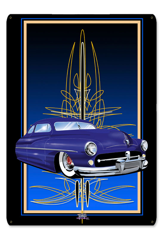 Merc 2 Blue, Featured Artists/Tony's Pinstriping, Satin, 12 X 18 Inches