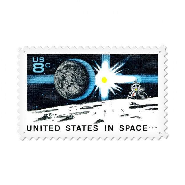 US in Space, Aviation, Custom Metal Shape, 24 X 15 Inches