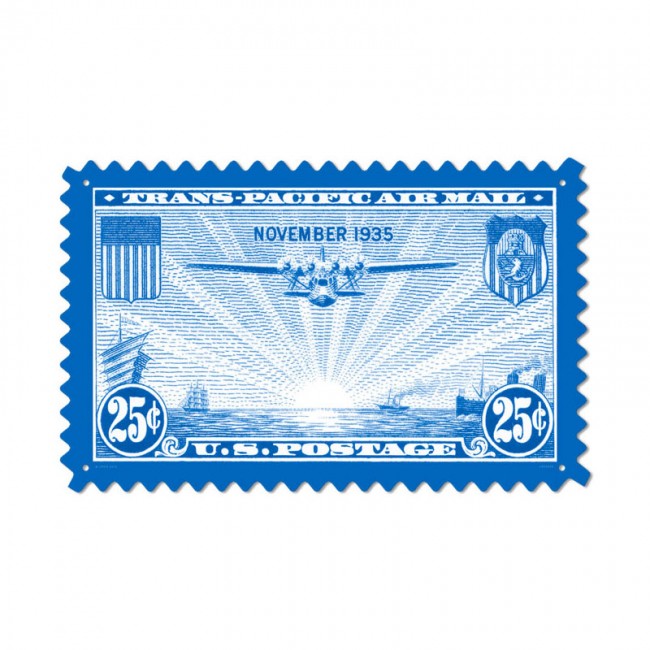 Transpacific, Aviation, Custom Metal Shape, 24 X 15 Inches