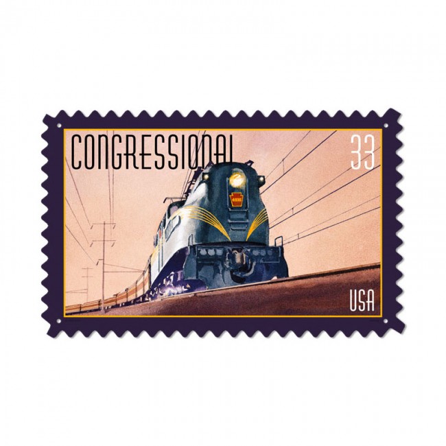 Congressional Train, Train and Rail, Custom Metal Shape, 24 X 14 Inches