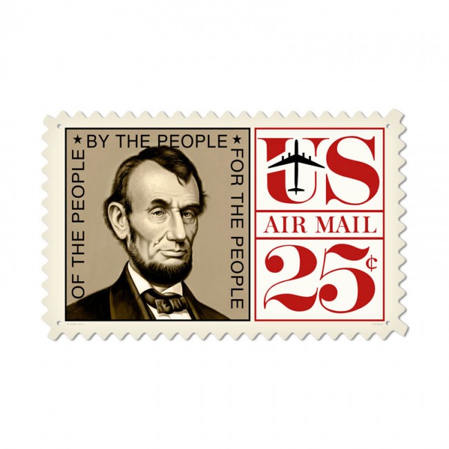 Abraham Lincoln, Home and Garden, Custom Metal Shape, 24 X 15 Inches