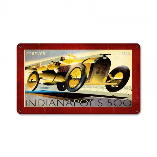 Indianapolis 500, Automotive, Metal Sign, 14 X 8 Inches