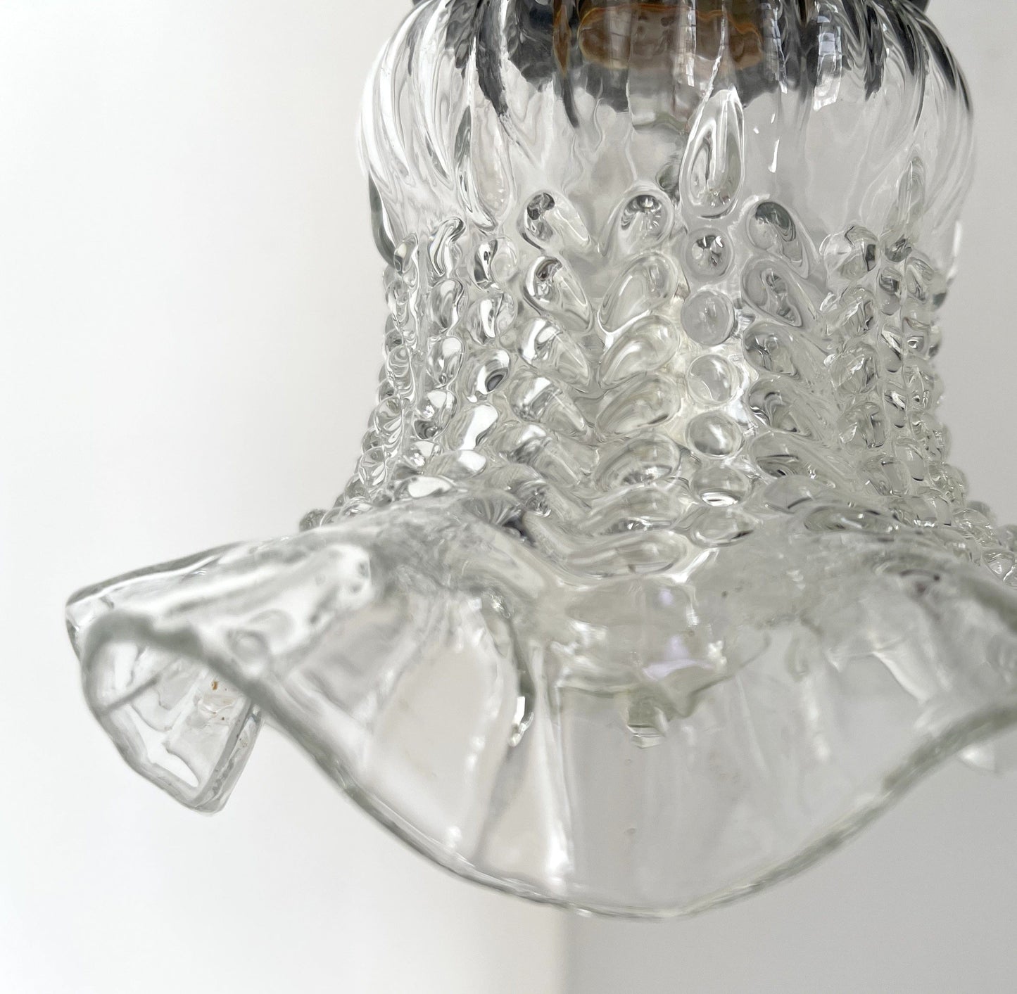 Sweet Ruffle Antique 1950's Glass Wall Sconce Light Fixture