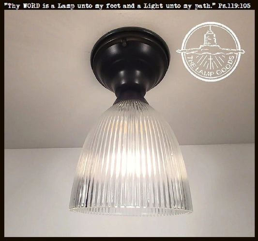 Vintage Slender Factory Holophane Industrial Ceiling LIGHT