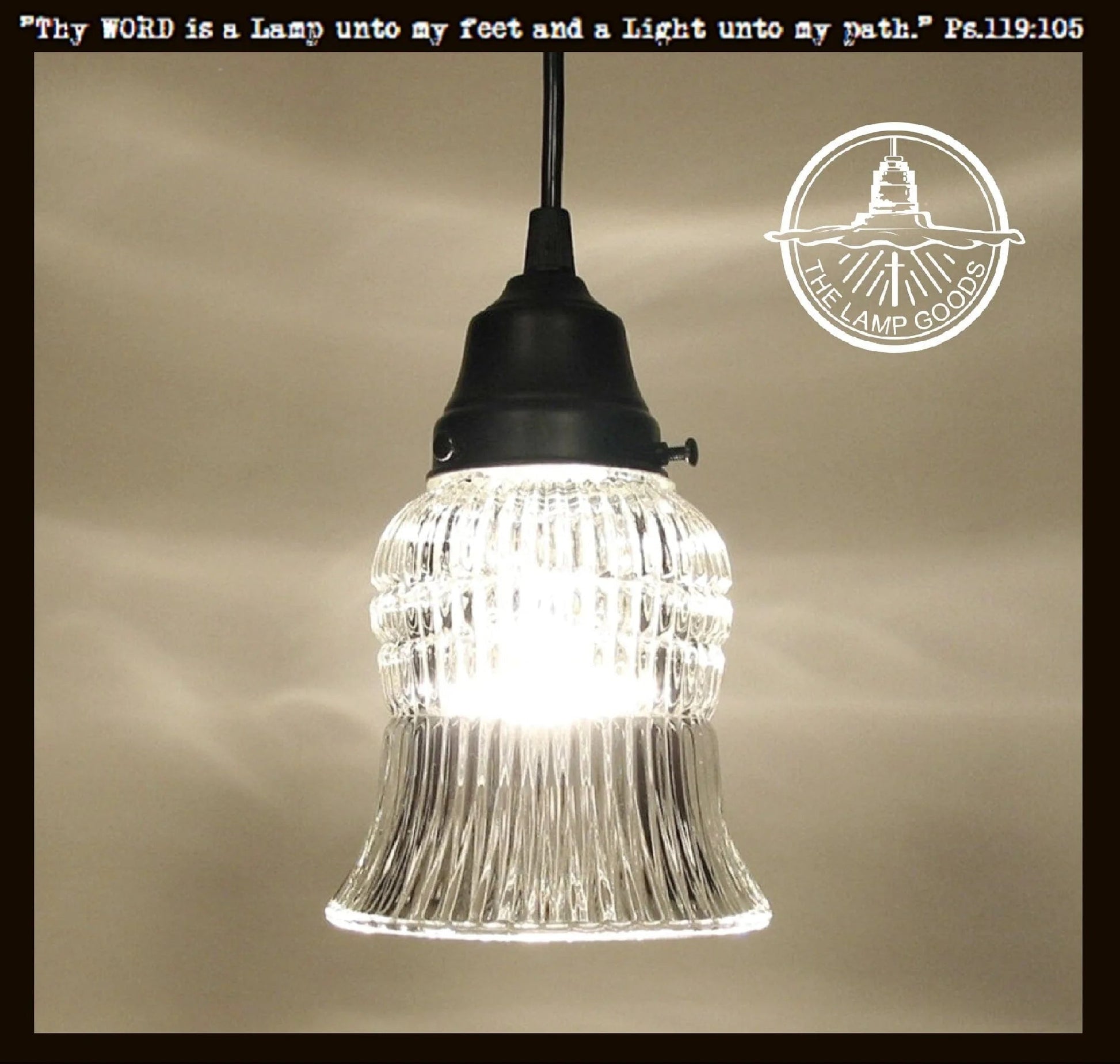 Vintage Bell Glass Hanging Pendant Light