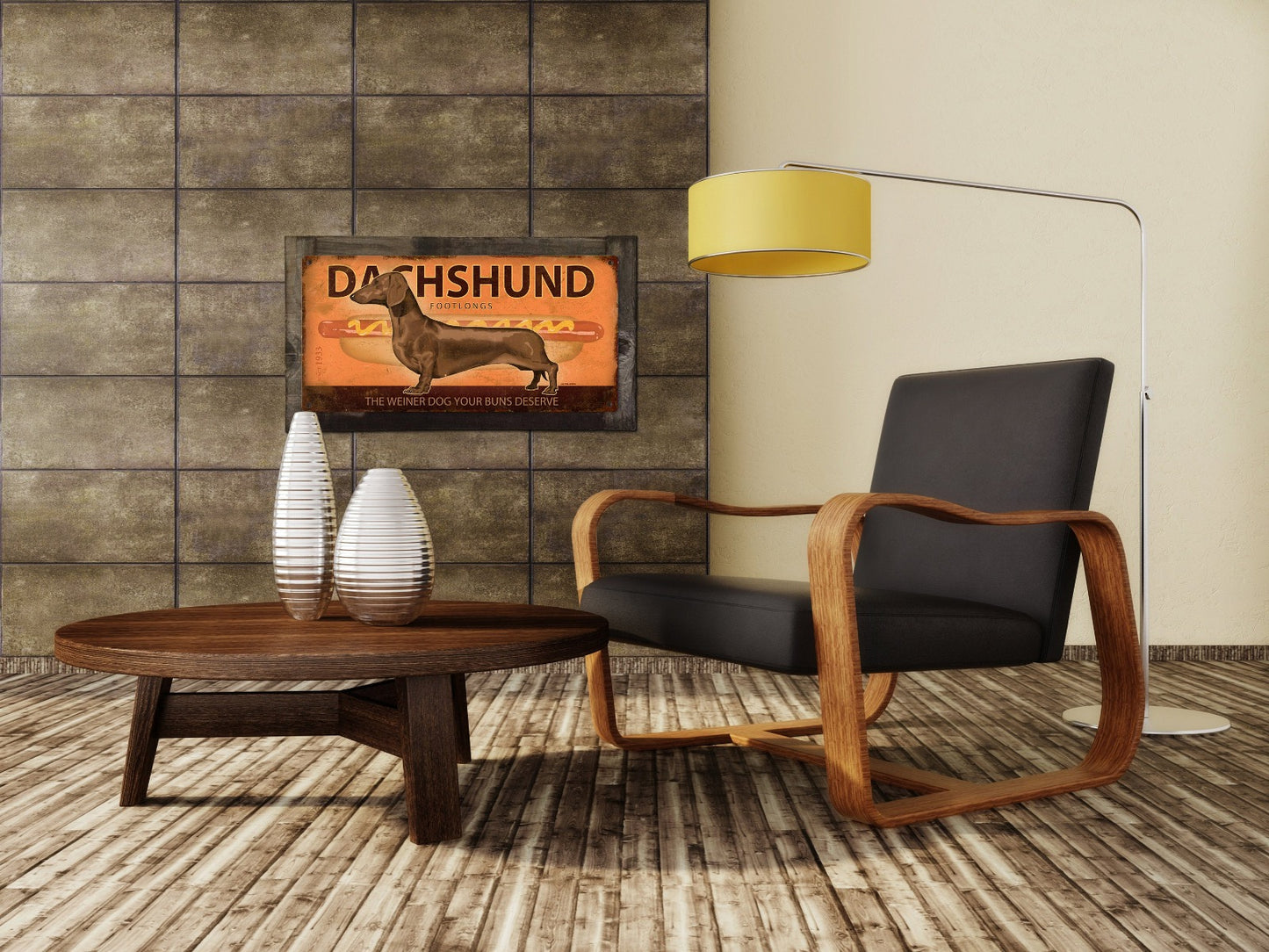 Dachshund, Wiener Dog, METAL Sign, Optional Reclaimed BarnWood Frame, American Steel, Wall Decor, Wall Art