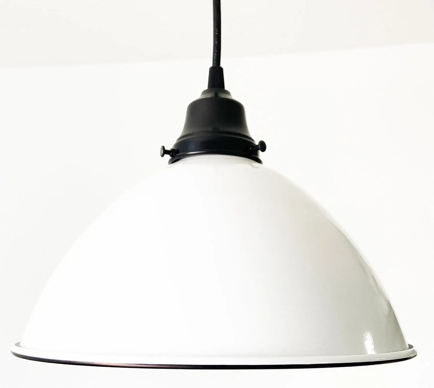 Large White Enamel Farmhouse Pendant Light