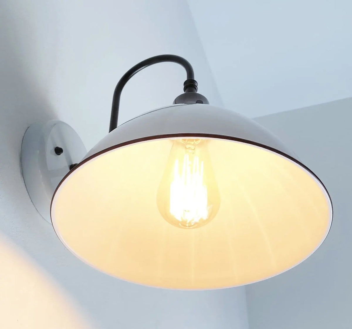 Sign Sconce Large White Enamel Wall Sconce Light – Metal Sign Barn