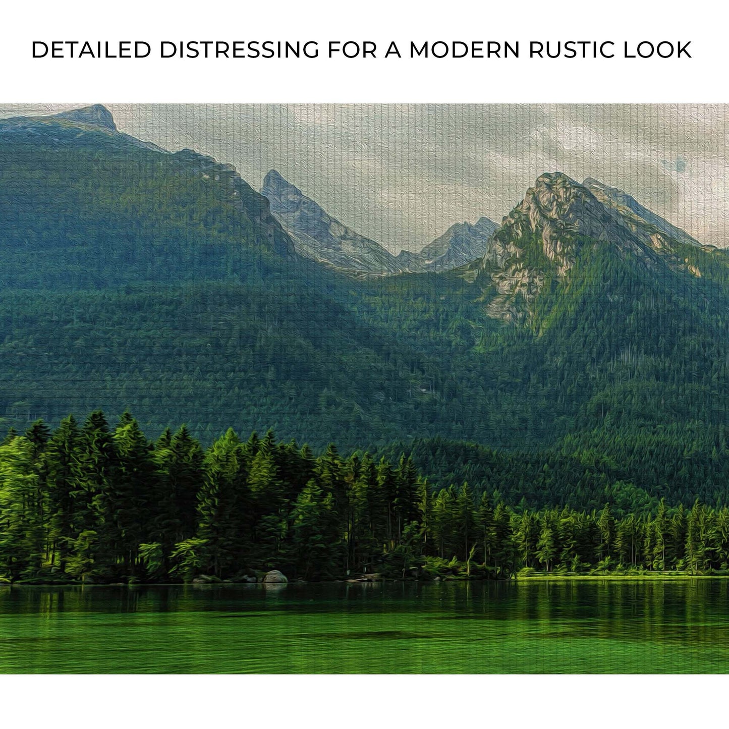 Mountains By The Lake Canvas Wall Art